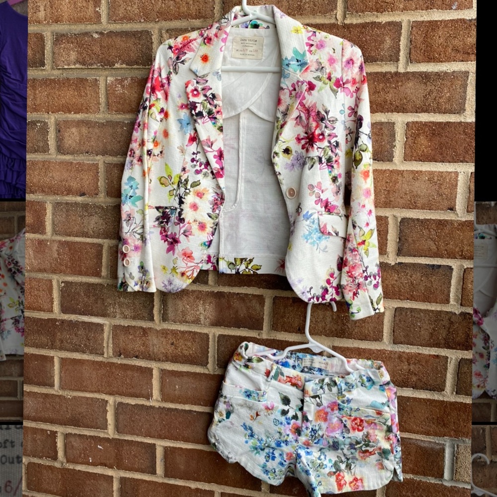Girls Zara Linen Shorts Set